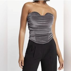 Express Body Contour Velvet Corset Top
